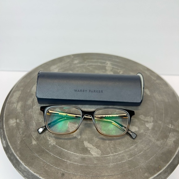Warby Parker Black and Gold Eyewear BARNETT 278 51-18-142 - Picture 1 of 10